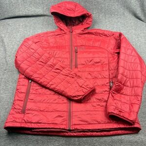 REI Co-op Puffer Jacket Mens XLarge Red Lightweight Full Zip Hooded Gorpcore